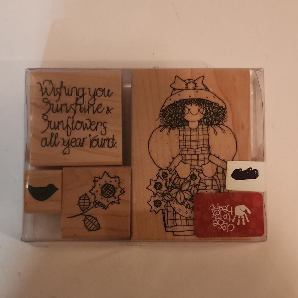 Close To My Heart Wood Mounted Rubber Stamps Stampin Up Lot Flowers Scarecrow